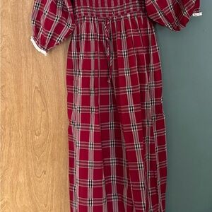 Red Plaid Long Dress